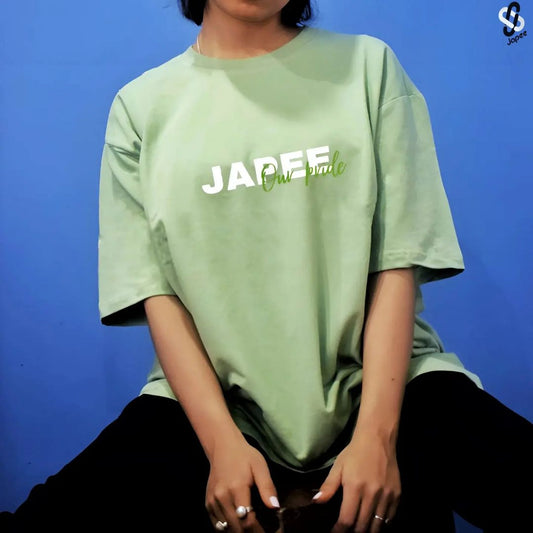 Sage Green Oversized T-shirts Non-Printed