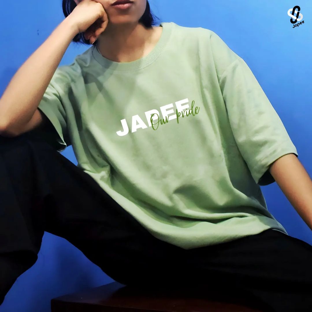 Sage Green Oversized T-shirts Non-Printed